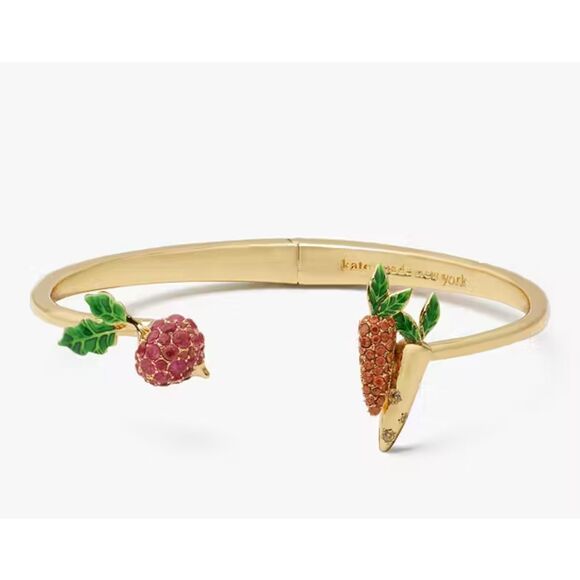 Kate Spade NEW Harvest Time vegetable bracelet hinge cuff - Picture 3 of 14